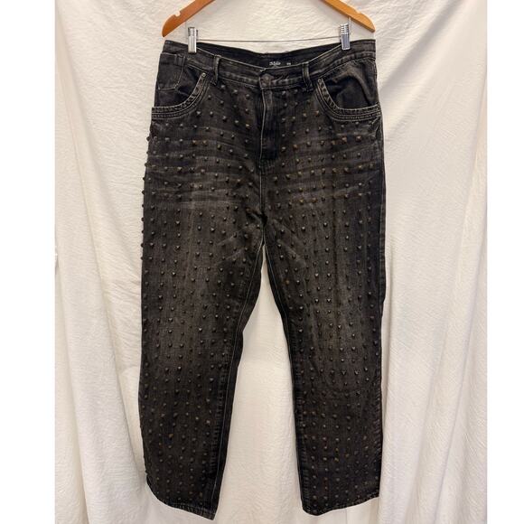 Jaded London | NEW Washed Black Stud Scott Jean W38 Antique Faded Street Hippie - Picture 3 of 5